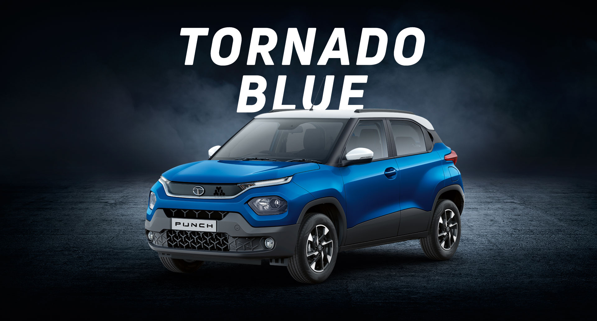 tata punch tornado blue